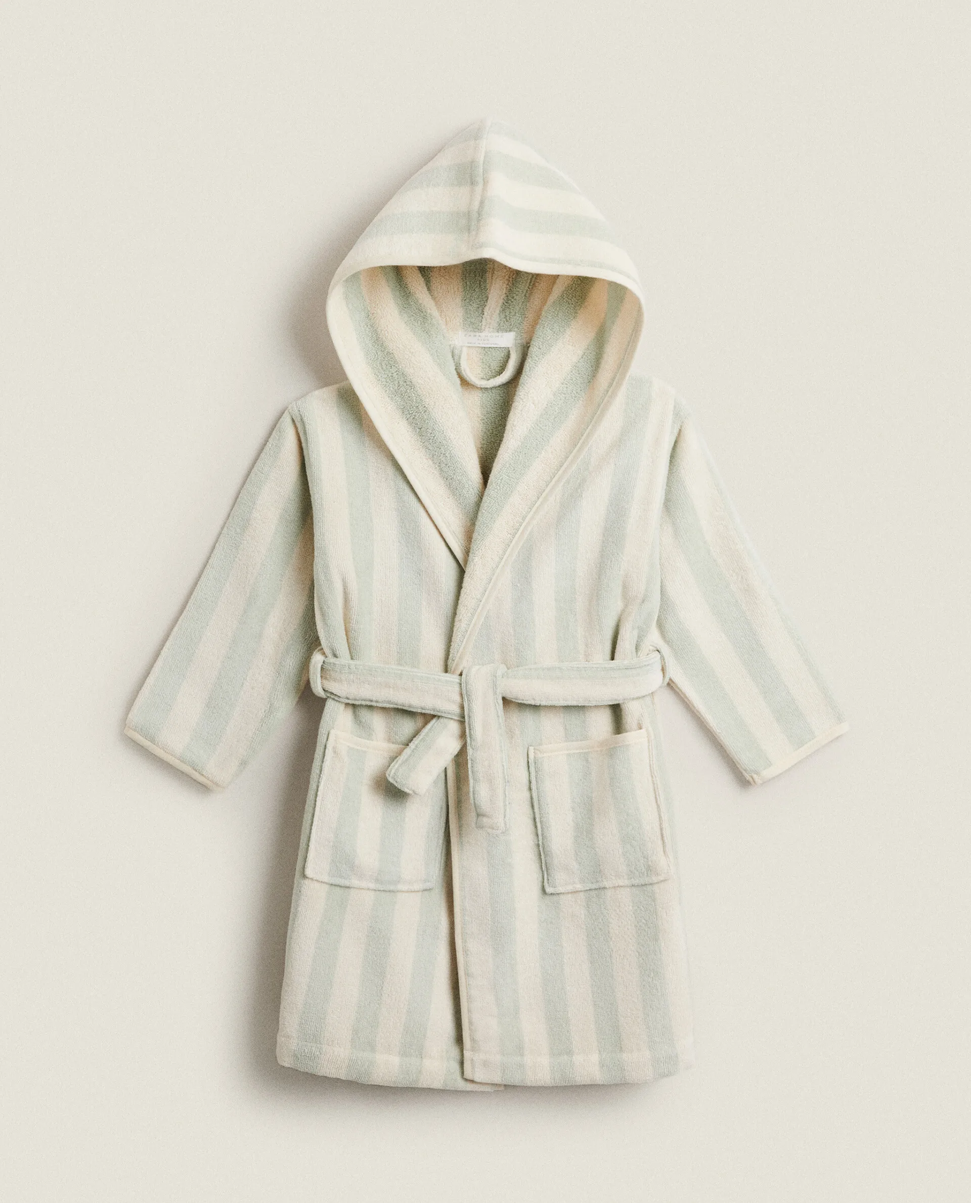 Customizable Size Luxury Striped Kids Bathrobe Organic Cotton and Bamboo Robe for Bathroom Use baby Wholesale Bathrobe