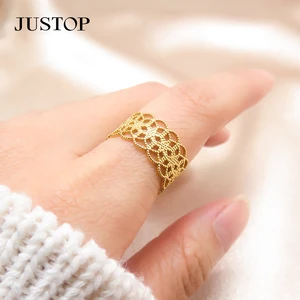 Bulk Wholesale TikTok Viral Lace Design Ring Korean Style Open Cuff Ring Cute Bowknot Accessories for Girls Gift Box