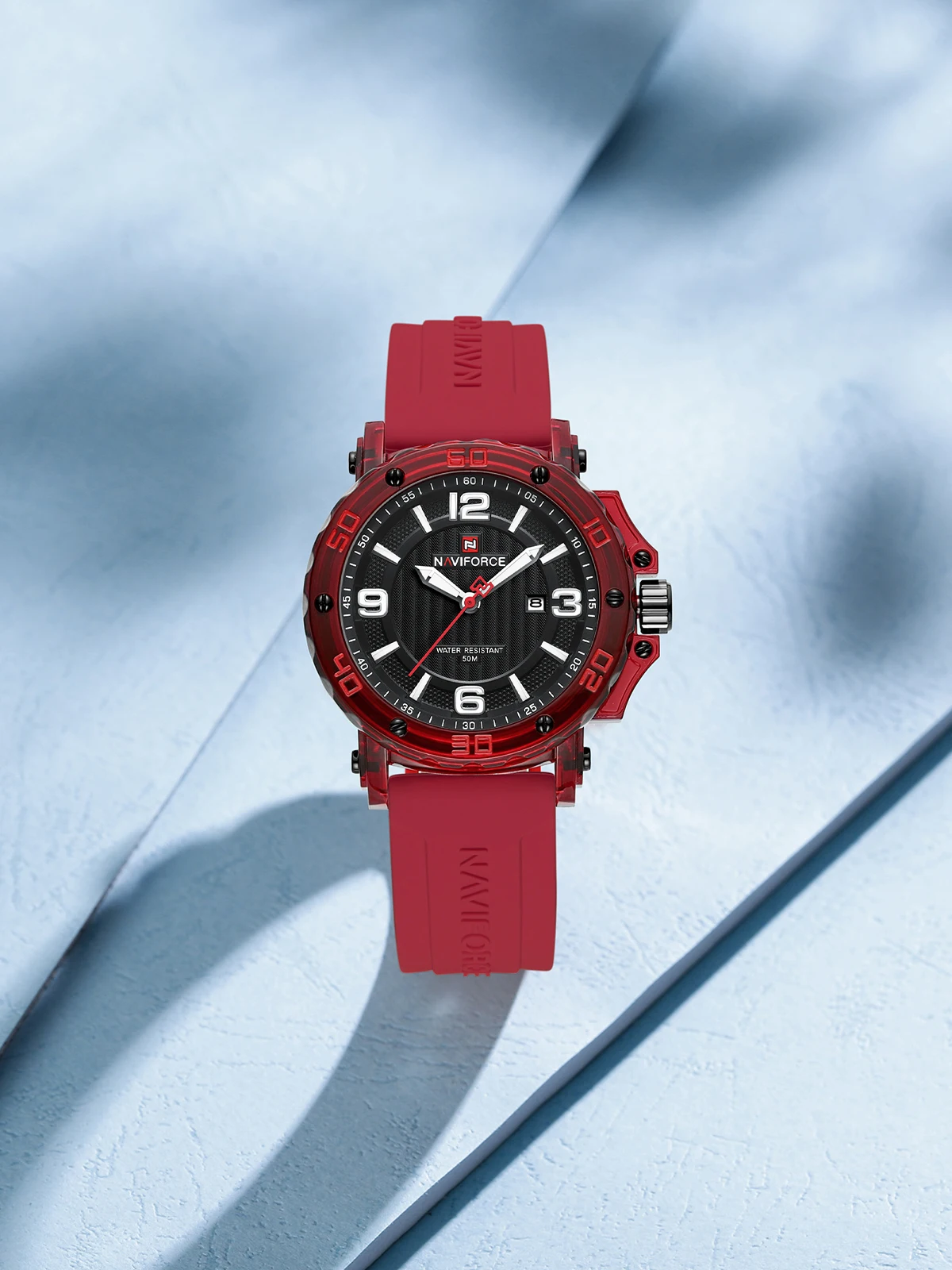 OEM NAVIFORCE Women's Casual Quartz Watch Waterproof Silicone Strap Calendar Display Luminous Pointer Ladies Fashion Watch