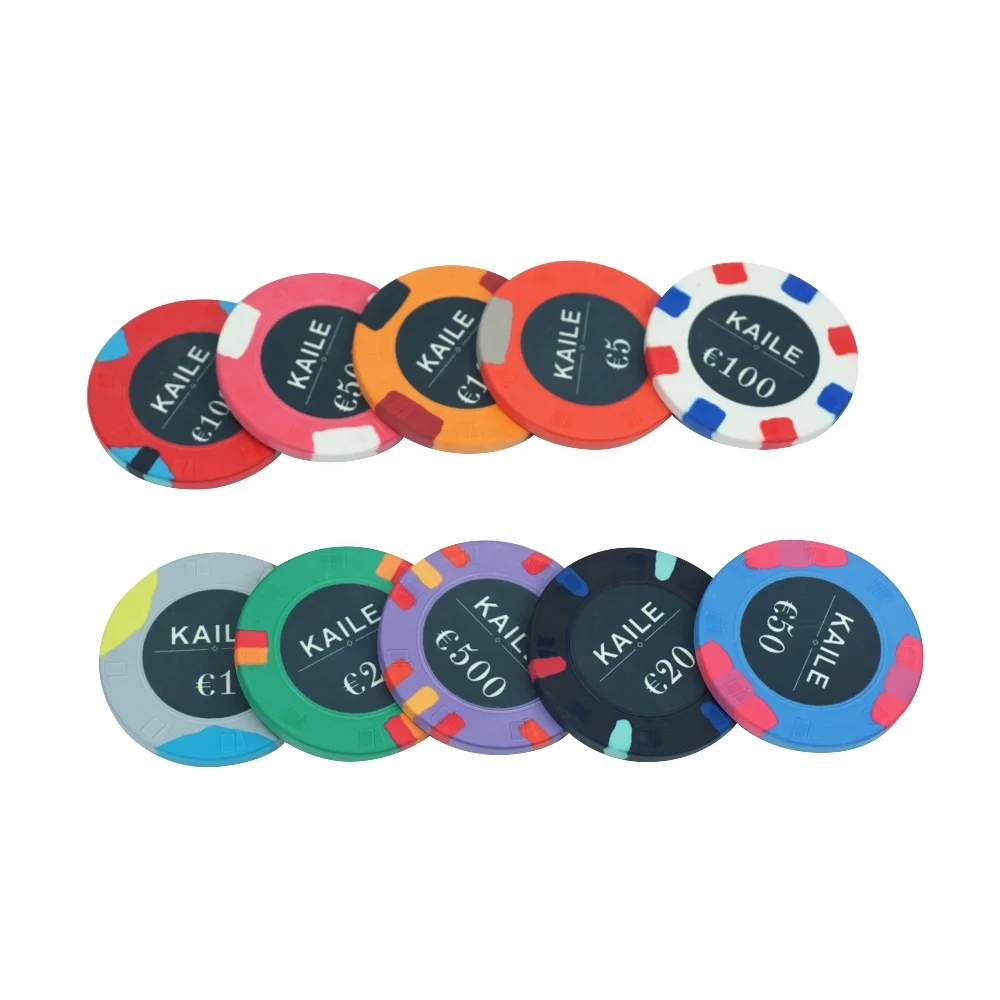 Professional Custom Card Mould Poker Chips Euro 10g 39mm Ceramic Material With Your Design No