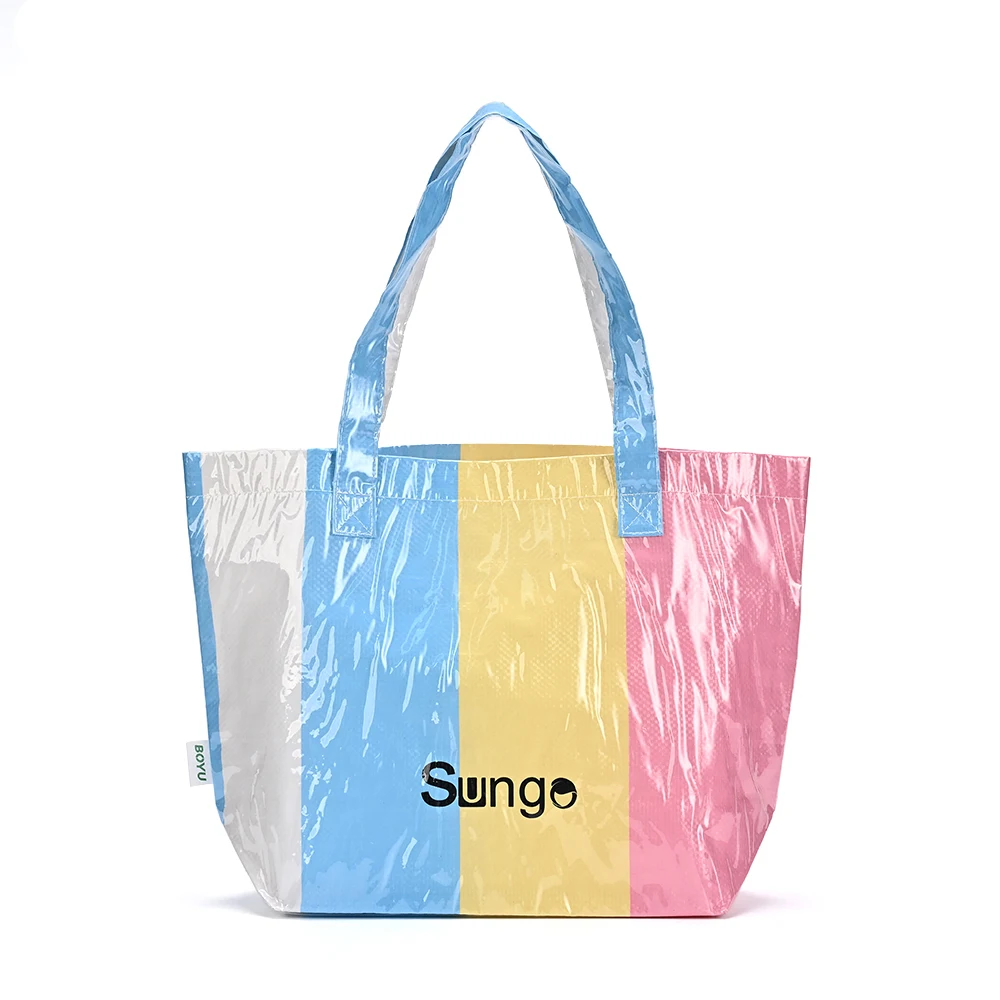 Chinese Classic Red White Blue Color Shopping Tote Handbags Female Woven Bags With Handle Women's Tote Bags Handbag factory