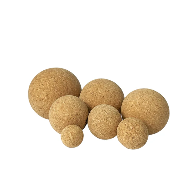 Eco Friendly Cork Massage Ball Muscle Relaxation Pain Relief Stretching Cork Round Single Balls Logo Customized