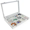 Caja para brazalete cruzado gris de 12.