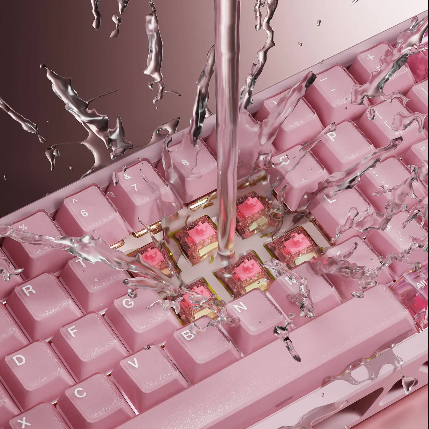 GATERON X Sikakeyb FORT68 Sakura 68% Metal Klavye Seti