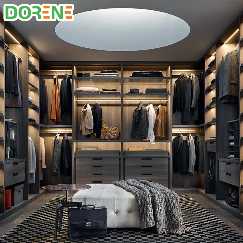 Dorene Customized Modular Built in Luxury Modern Italian Wooden Walkin Bedroom Furniture Wardrobes Closet Design With Mirror