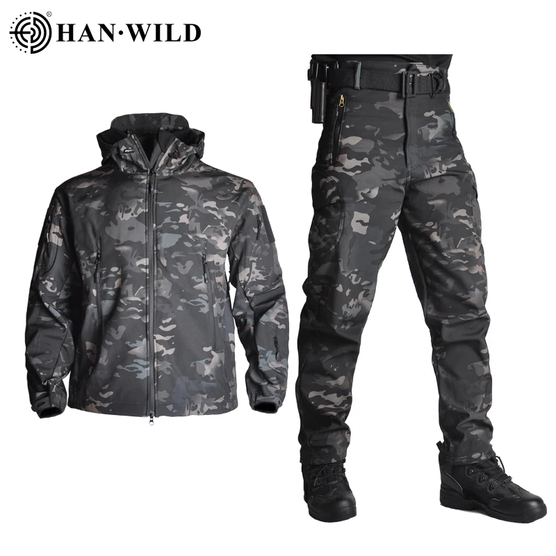 Customized tactical security military woodland uniform softshell waterproof jackets
