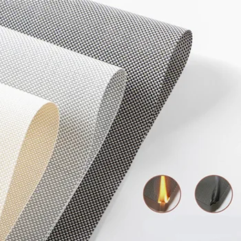 Hot Sale Sunscreen Fabric Waterproof Flame Retardant Fireproof Polyester Plain Blackout Roller Blind Fabric