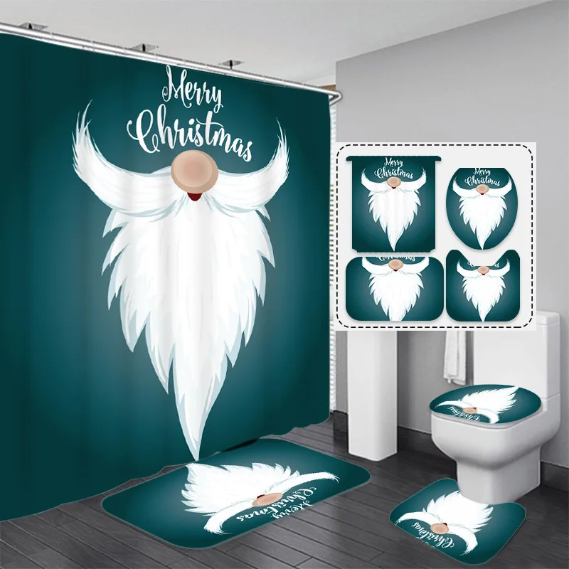 Домашний декор, недорогая Рождественская занавеска для душа в ванную комнату, 4 шт., прозрачная Роскошная занавеска для душа 3D