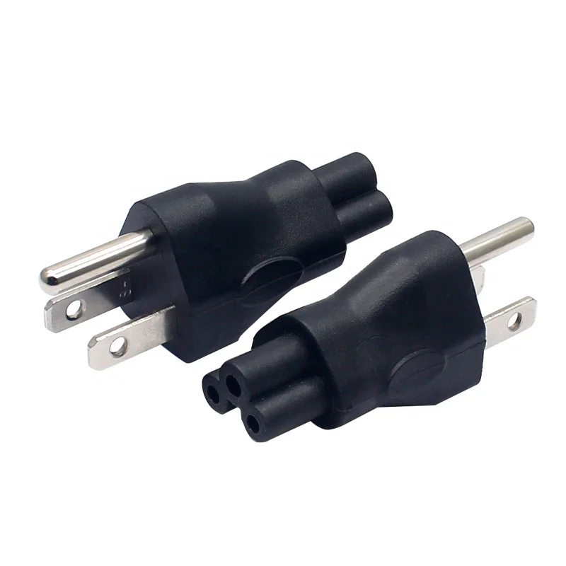 IEC 320 C6 US Male Mickey Mouse Power Adapter Industrial Plug C6 Micky 3pin Male US Socket Rated Current 10A NEMA 5-15P Plug