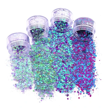 Shinein Amazon Eco Friendly Wholesale Holographic Chunky Glitter Powder fine glitter for Face Body Hair Nail Art Tumbler Crafts