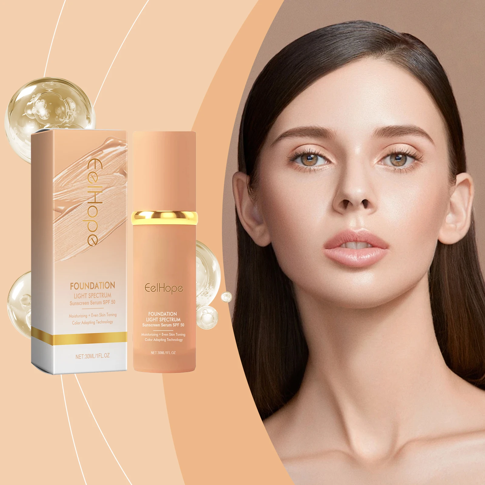 EELHOPE Organic Foundation Coverage Color Changing Foundation Mild Formula Facial Makeup Foundation Cream
