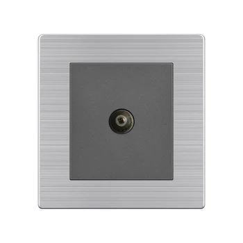 European and American standard 86 stainless steel grey panel TV cable Satellite computer telephone hotel household socket panel