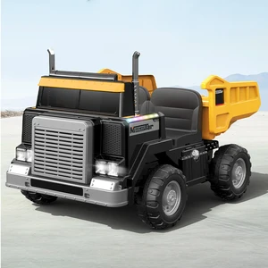 12V Electric Ride-on Car Toys for Kids Excavator Plastic Dump Truck with Big Seat Battery Power Drive
