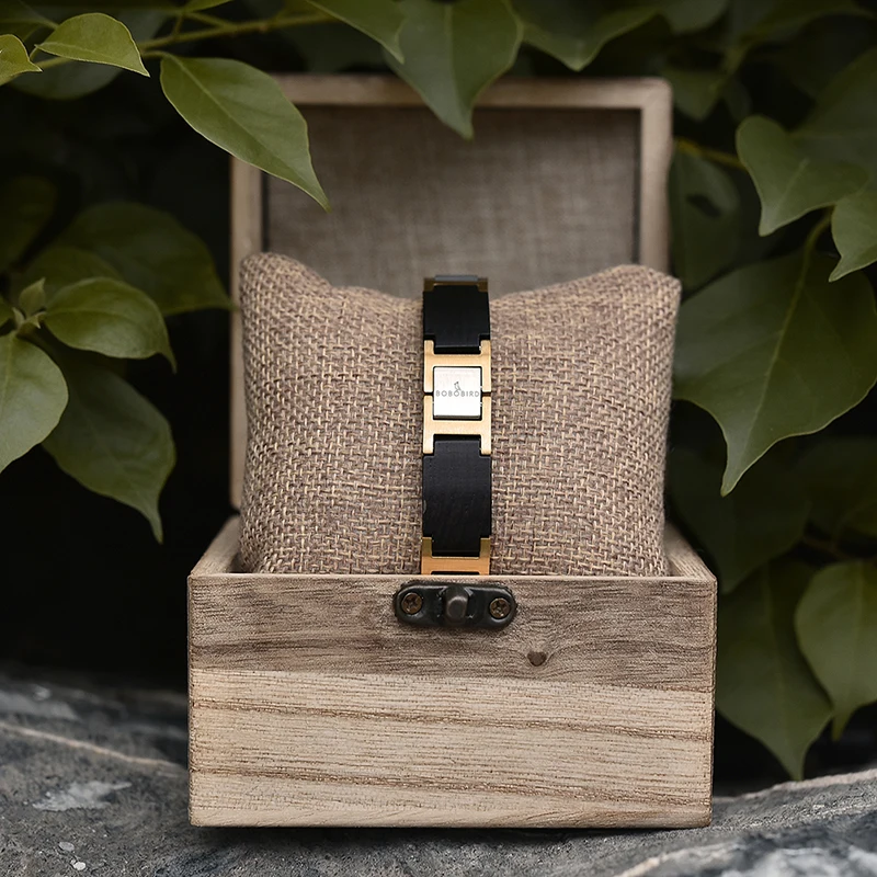 Unisex Bobo Bird Wood Bracelet for Men Women Chinese Factory's Hot Sale Item Stainless Steel Watch Wood Bracelet Gifts Parties