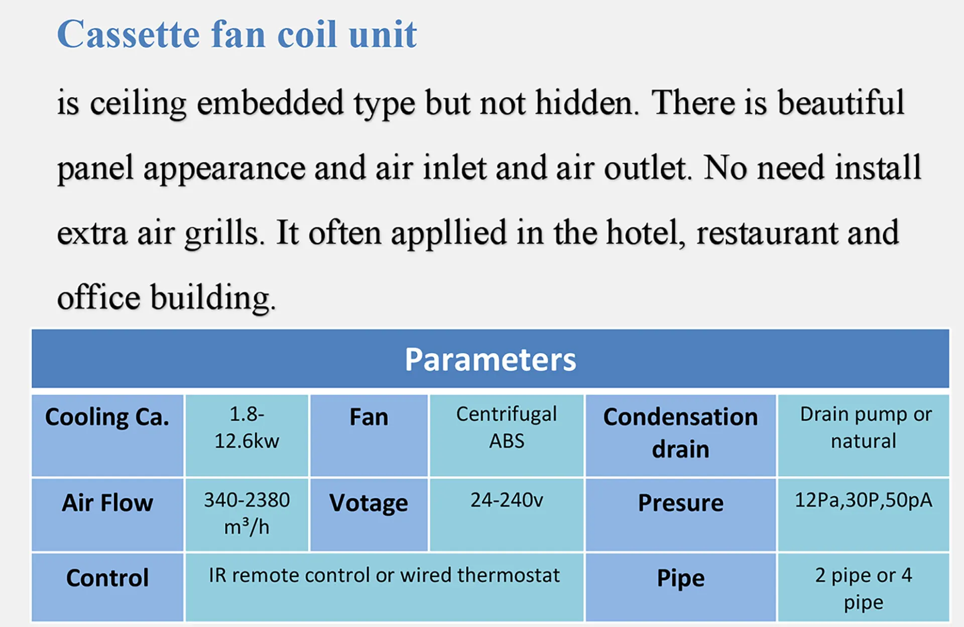 Fan Coil Unit, BOBILLER, Ceiling - detail 4