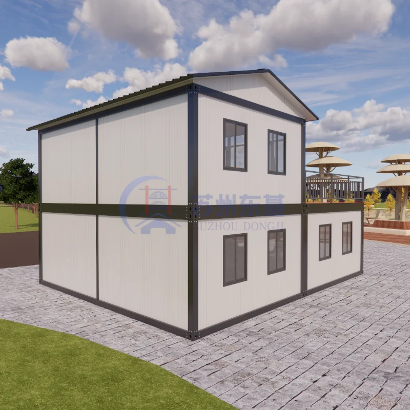 Khung thép Q235 với tấm sandwich, nhà tiền chế hiện đại sang trọng, biệt thự mô-đun lớn tùy chỉnh, nhà container dùng để ở