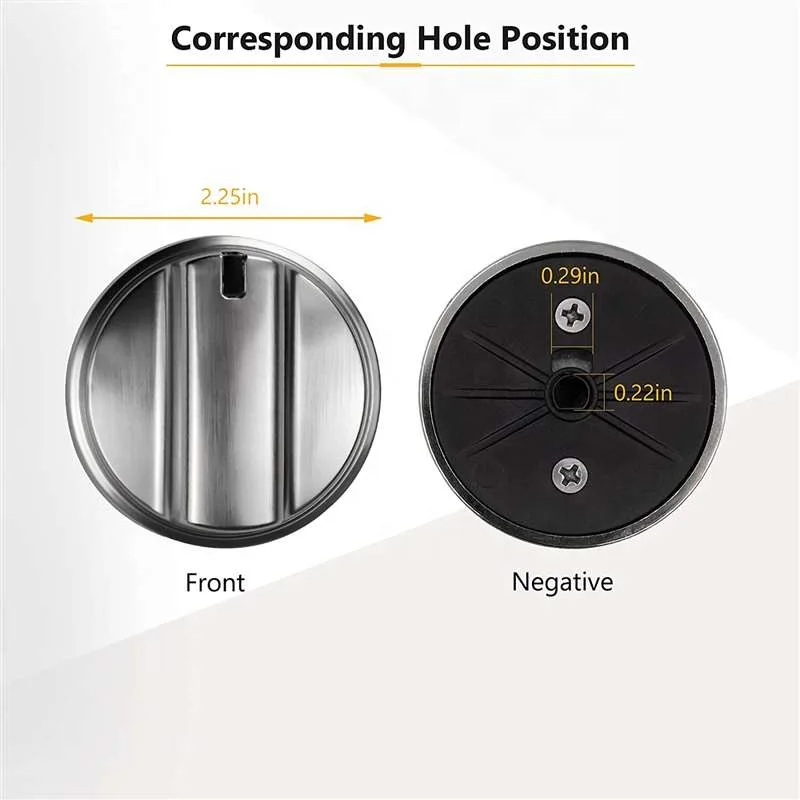 Range Oven Stove Control Knob Pack of 5 WB03X24818 Stainless Steel Colored Stove Knob with Plastic Material Control Knob Set