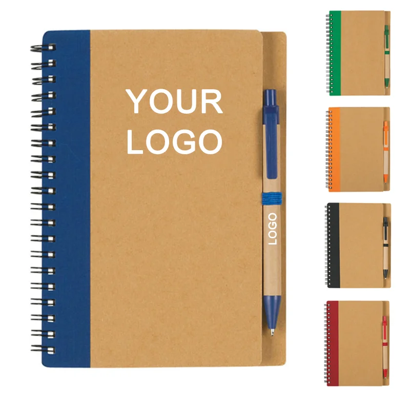 Custom Paper Notes Personalized Spiral Notes Flag Kraft Paper Notebook Mini Small Notebook ...