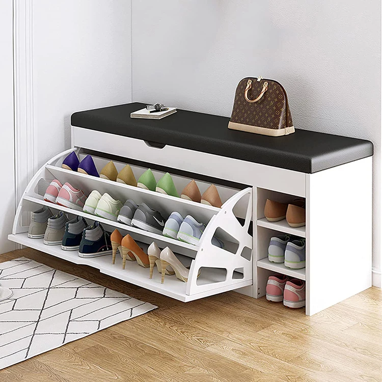High Quality Double Row Display Shoe Bench Multifunctional Shoe Rack Cupboard Storage Cabinet