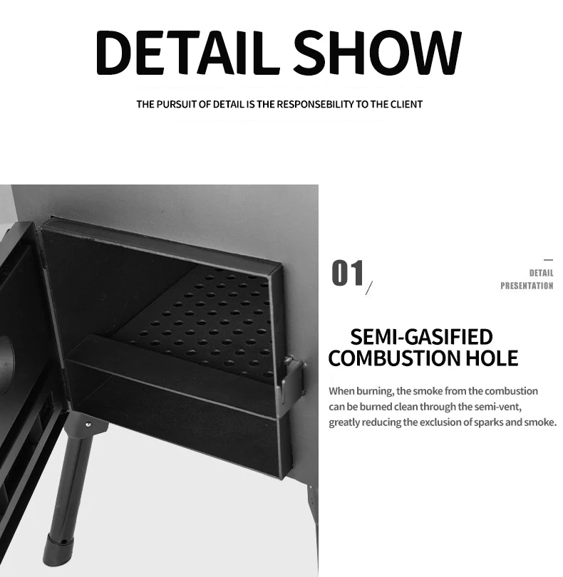 Multifunctional Tent Heating Stove Fire Wood Heater Outdoor Picnic