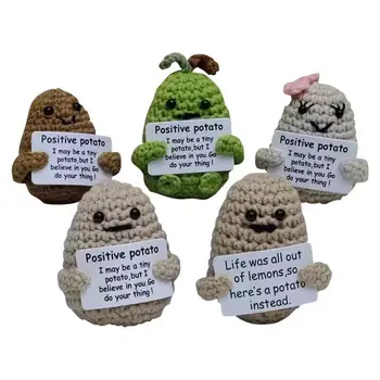 Birthday Gifts Party Favors New Year Gifts Encouragement Mini Crochet Doll Funny Gifts Cute Wool Funny Knitted Positive Potato