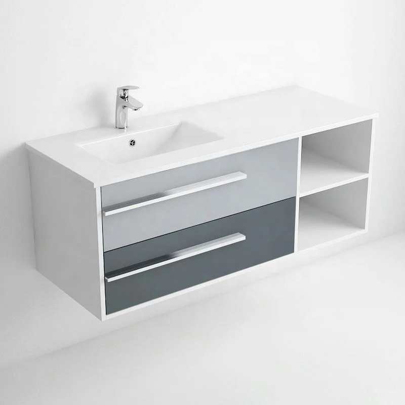 20 Inch Small Corner Floating Bathroom Vanity Unit With Ceramic Sink