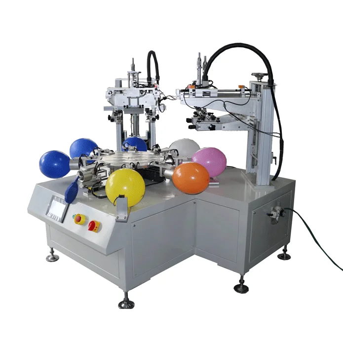 High-Accurate Automatic Two-Color Balloon Screen Printing Machine Balloons with Rotary Working Table