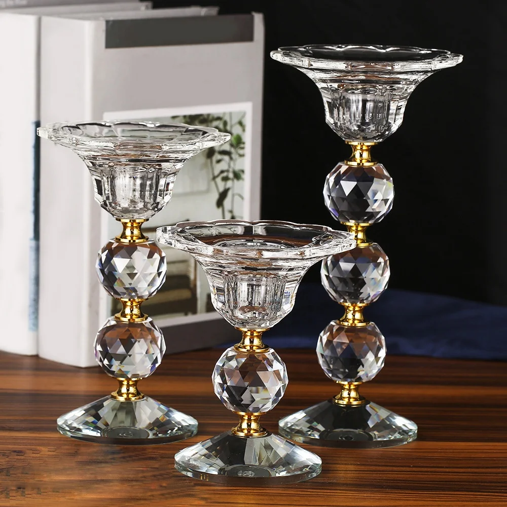 Luxuriöser Kristall-Kerzenhalter für Hochzeiten und Feiertage, Tischdekoration, Romantischer Kristallglas-Kerzenständer| Alibaba.com