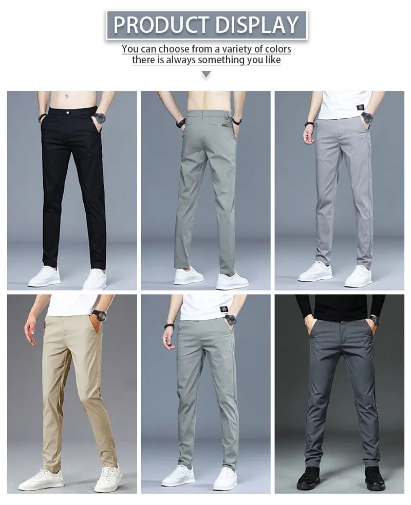 Custom Logo Golf Pants Mens Khaki Breathable Chino Trousers Stretch ...