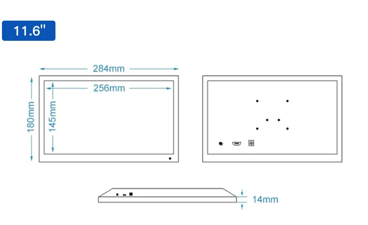 Factory 12.5 Inch Industrial Monitor IPS Full HD Aluminum LCD Display 1920*1080 LED Industrial Screen