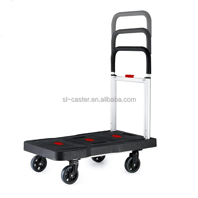 150kg Household Folding Luggage Cart 68x40cm Big Base Collapsible Hand