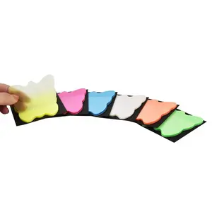 S3039 Custom Stationery butterfly Sticky Note Transparent Sticky Note Neon Notepad School Supply Stationery Set
