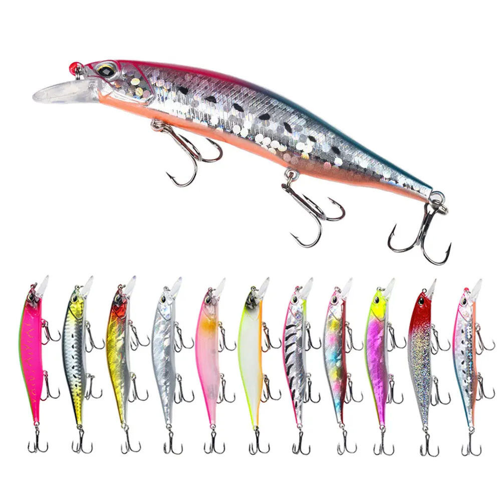 Leurre de pêche flottant vairon Jerkbait 12 cm 18g Wobbler réaliste pêche à la traîne Isca appât dur artificiel pêche en mer fournitures de pêche à la carpe  18