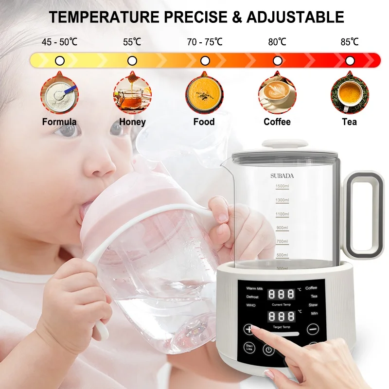Scalda Biberon Elettrico Sejoy Con Controllo Preciso Temperatura - 1.2L, Mantiene Caldo 72h (Blu) - 2