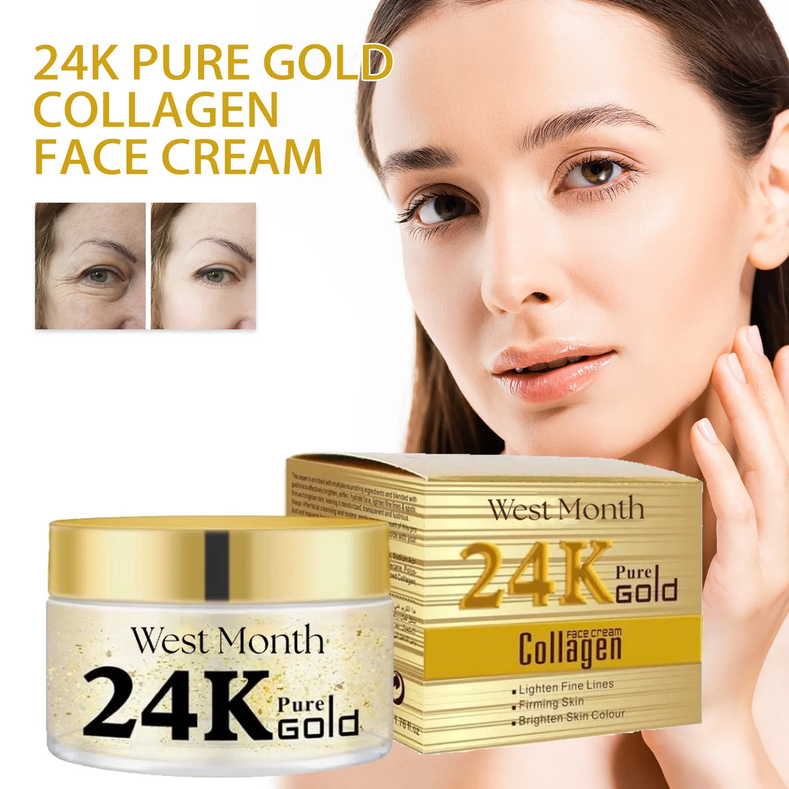 West Month 24k Collagen Cream Fading Wrinkle Brightening And Firming ...