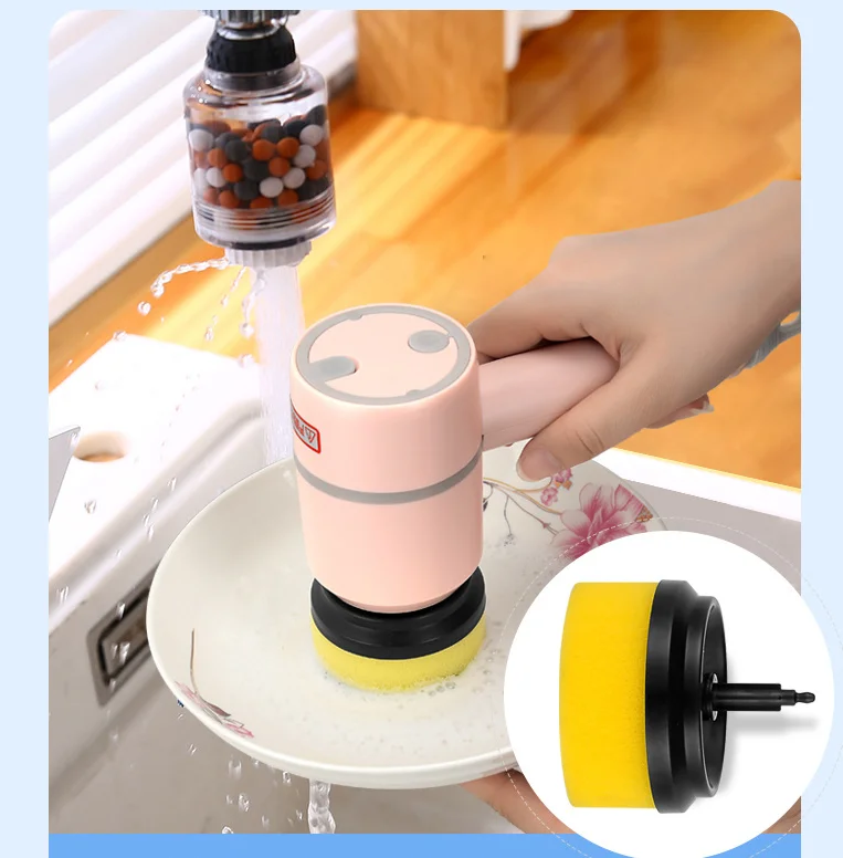 Electric Spin Rechargeable Automatic Cordless Kitchen Rotating Cleaning Brush