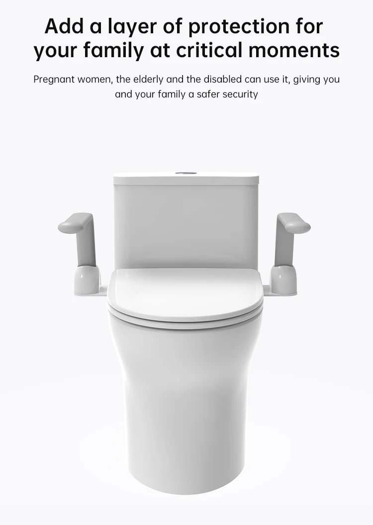 Toilet Safety Rail Adjustable Grab Bar Compact Support Frame With