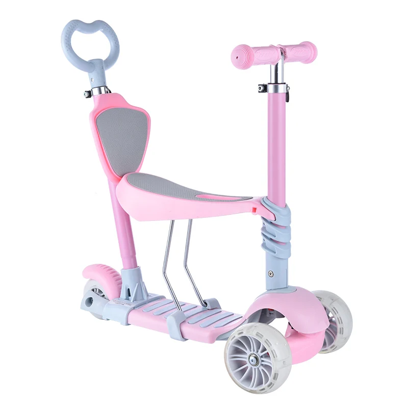 New Fashion Multi Functional 3 in 1 Push Bar 5 in 1 Cheap Kick Scooter 5 in 1 3 Wheel Scooter Kids Scooter With Seat and Basket