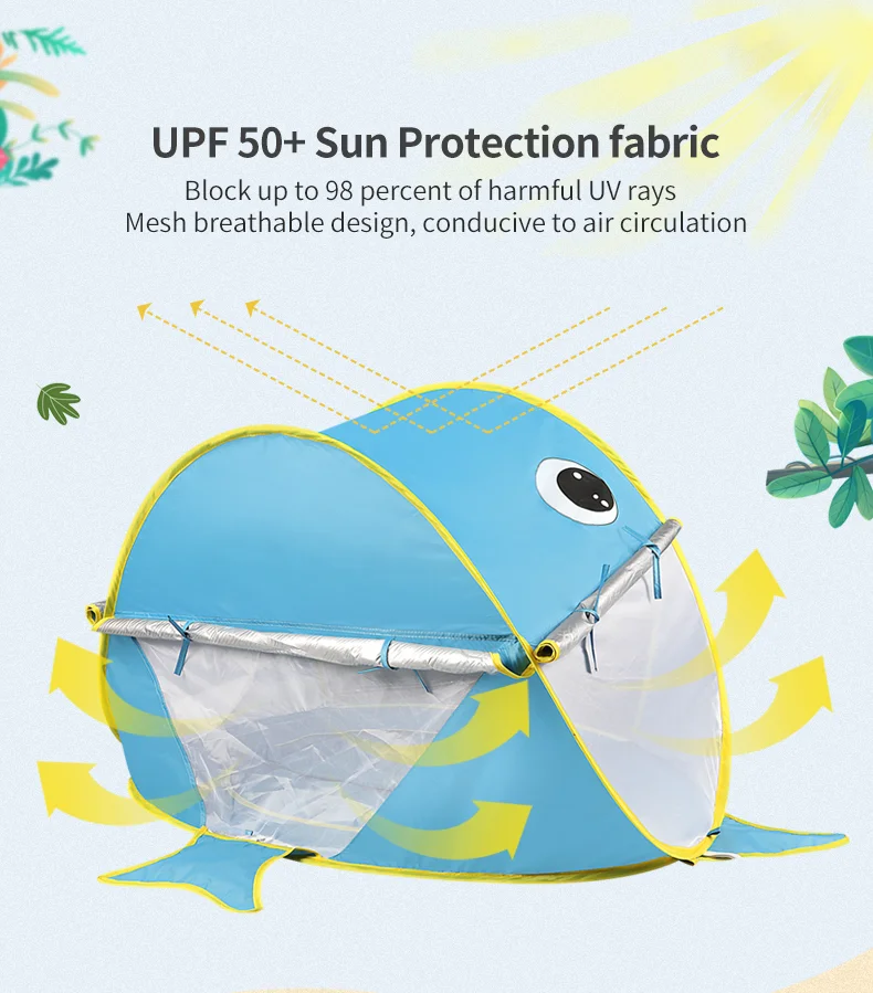 Baby Beach Tent Uv-protecting Sunshelter With a Pool Baby Kids Beach Tent Pop up Portable Shade Pool UV Protection Sun Shelter