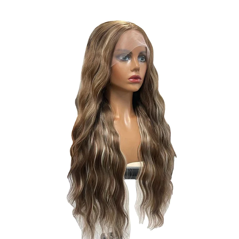Factory 26 Inch Loose Deep Wave Wig HD Transparent Lace Frontal  Wig Mid Part Blonde Brown Lace Front Wig
