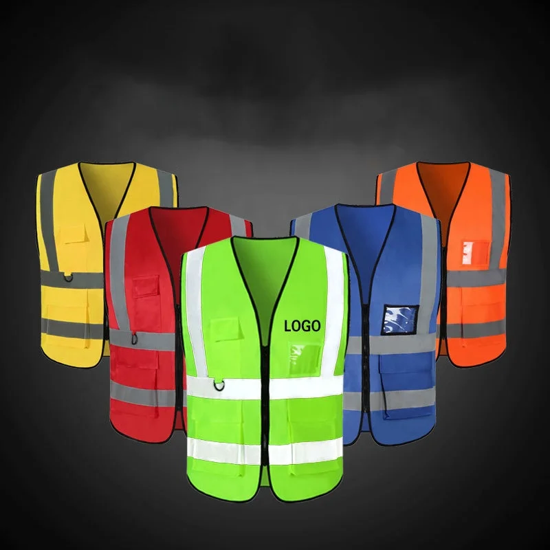Factory Custom Logo Hi Vis Polyester Wholesale Outdoor  Reflective Safety Vest