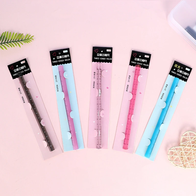 8Pcs Folding Rulers Plastic Geometric Rulers Transparent Rulers Stationary Rulers Straight Rulers For School Children Kids Office4 Colors