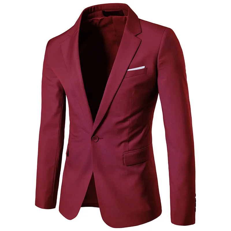 Mens Suit Jackets Big And Tall Clothes Business Formal Attire One Button Coat Oversized Blazer