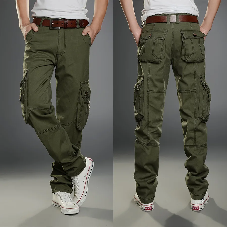 100% Cotton Six Pockets' Zipped Custom Wholesale Men's Trousers Cargo Pants Used Multi Pocket Cargo Pants for Men