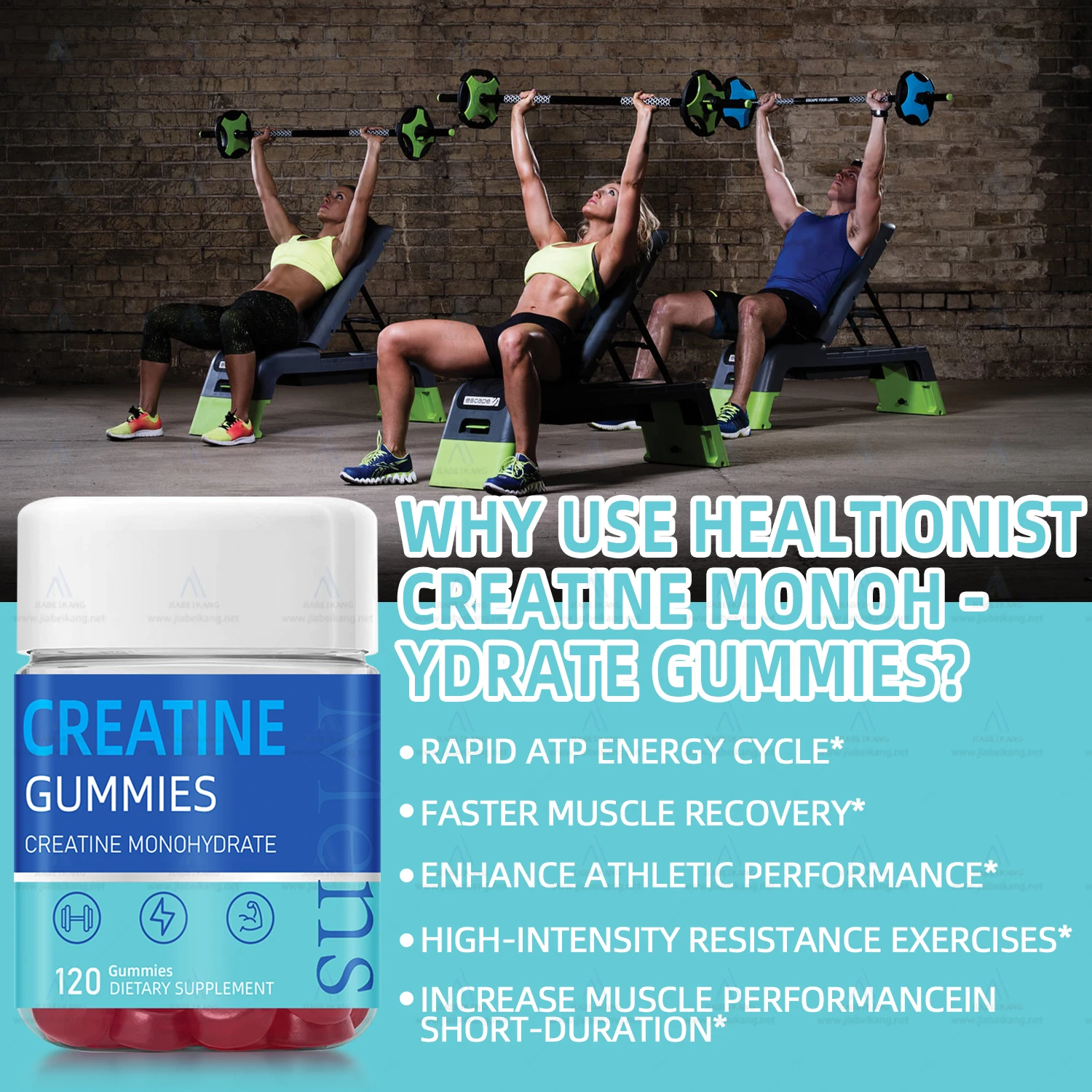 Creatine Monohydrate Boost Energy Pre Workout Supplement Gummy Muscle Building Creatine