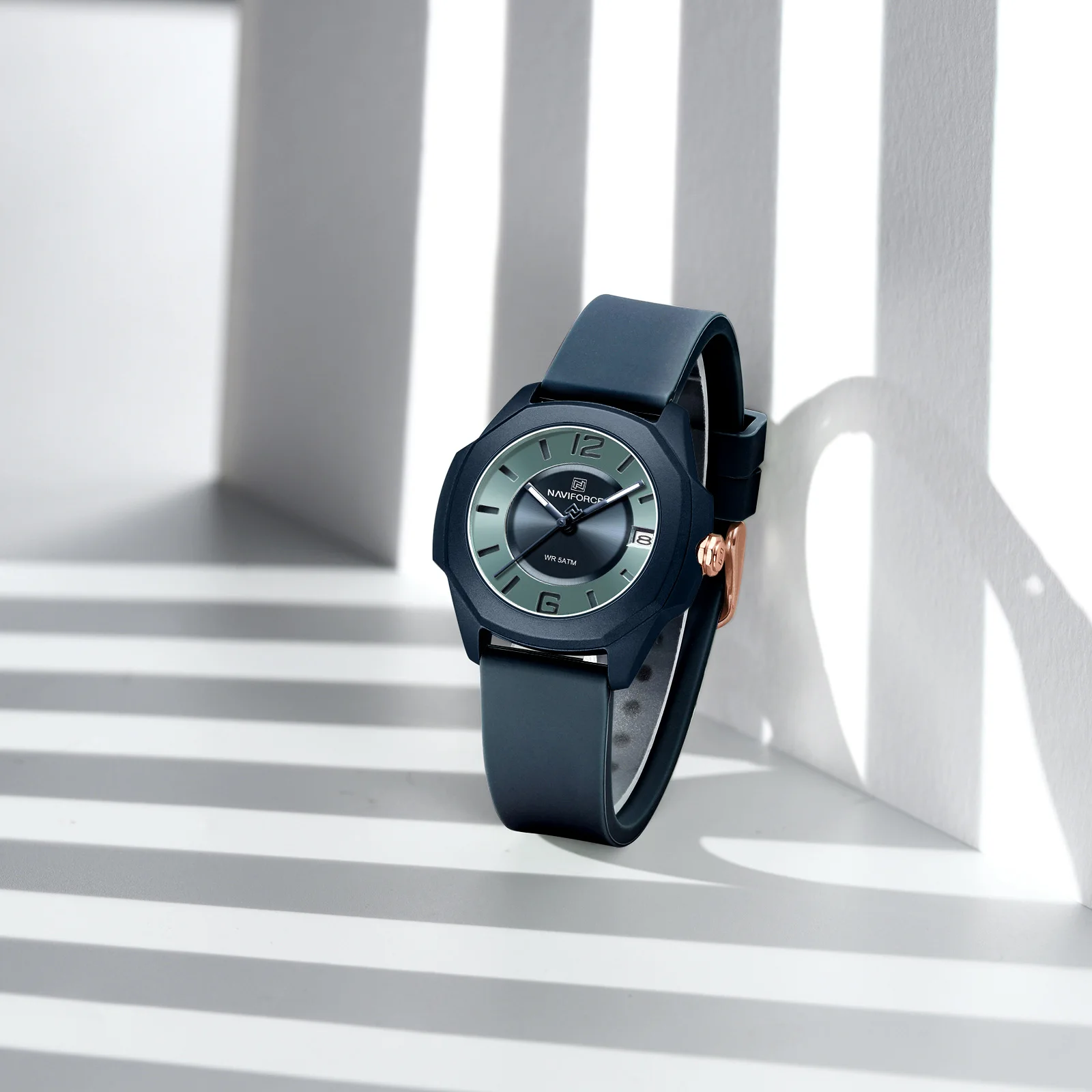 NAVIFORCE 7107 Quartz Women Watch Luxury Fashion Original Lady Girl Wristwatch Silicone Bracelet Casual Elegant Female Clock