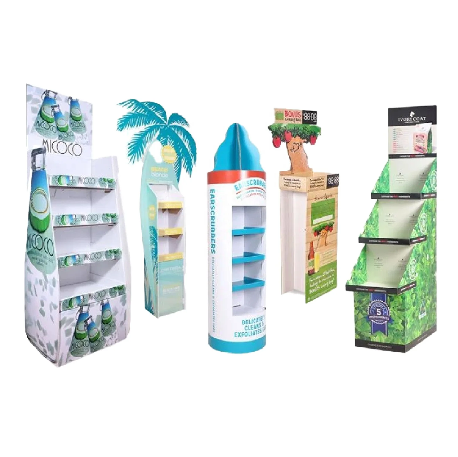 Modern Cardboard for POP Floor Display Stand Supermarket Corrugated Paperboard Sanitary Napkin Daily Necessities Display Racks
