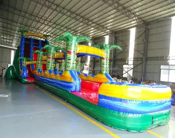 Hot selling giant Inflatable water slide with long lane Inflatable trampoline jumping bouncer castle for Children