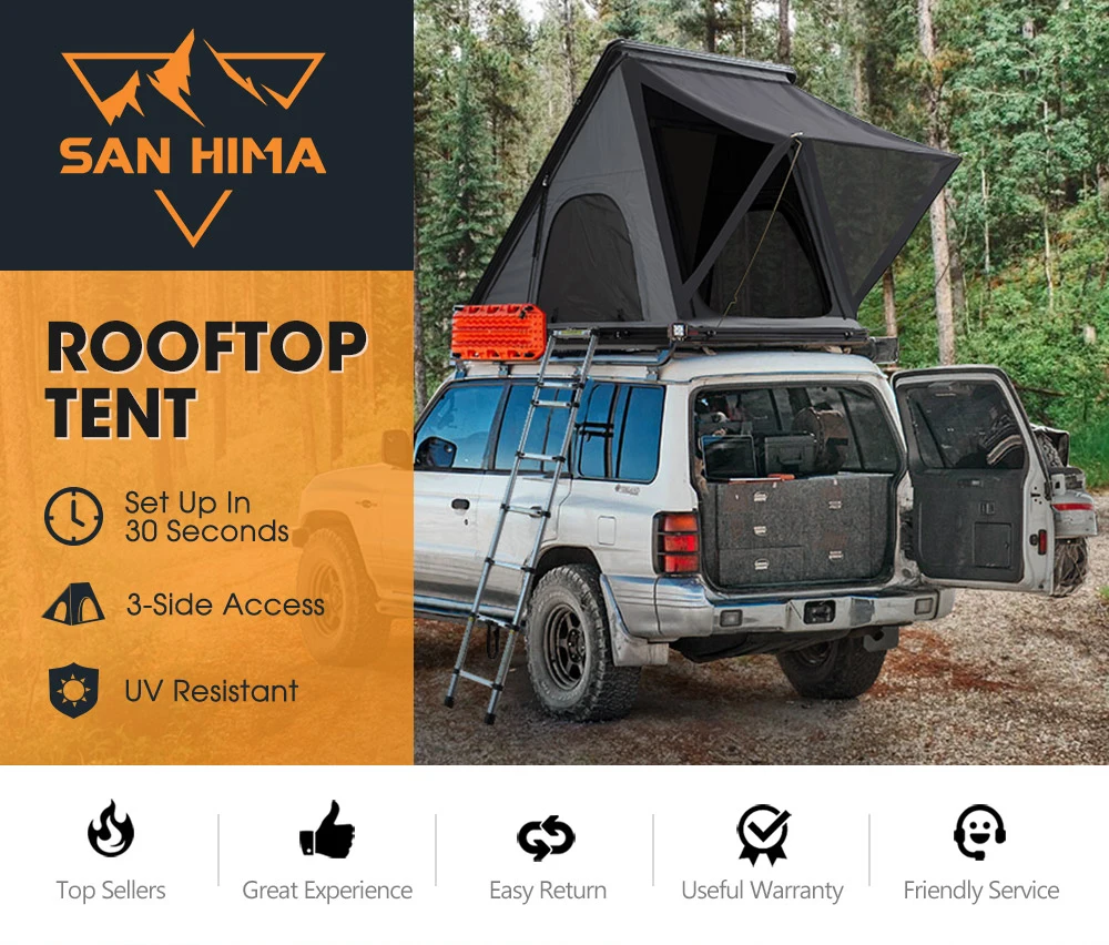 San Hima Car Rooftop Tent Triangle Aluminum Hard Shell Roof Top Tent ...