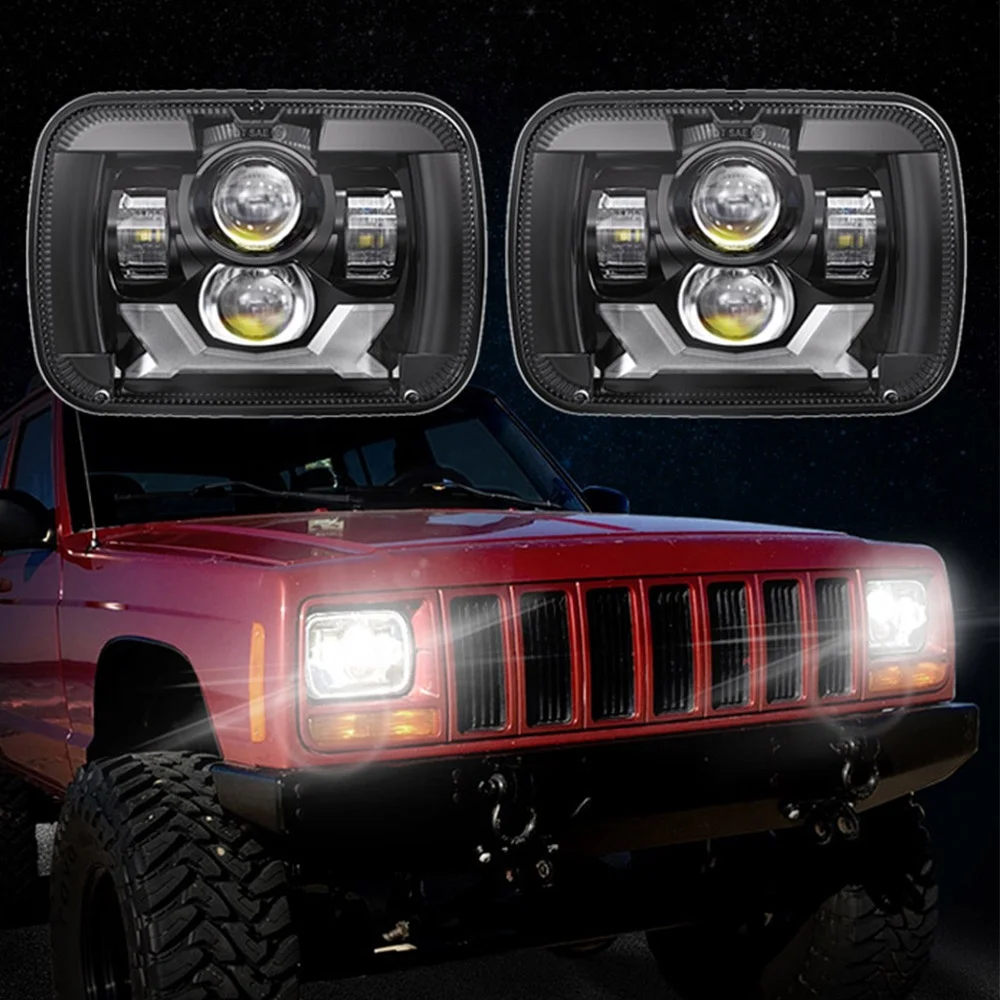 Square Led Lights For Jeep Wrangler Yj 1987 - 1995 Accessories 5x7 Inch Led  Headlight For Jeep Comanche Mj 1986 - 1992 Vehicle - Buy For Jeep Wrangler  Yj 1987 - 1995